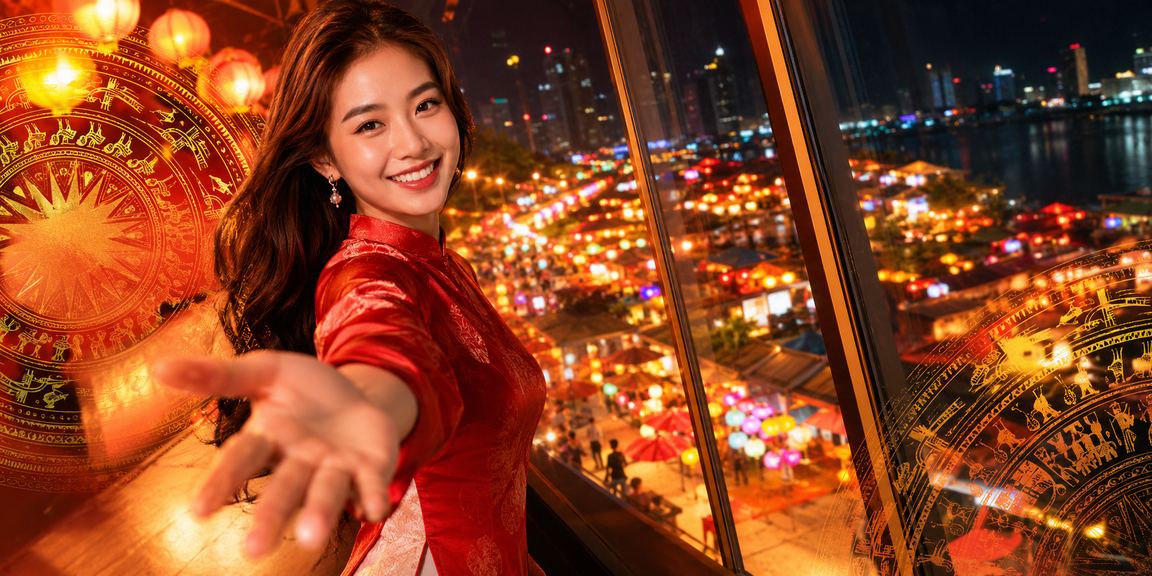 Chợ đêm Nha Trang với ánh đèn rực rỡ — bối cảnh người chơi VIP trải nghiệm casino
